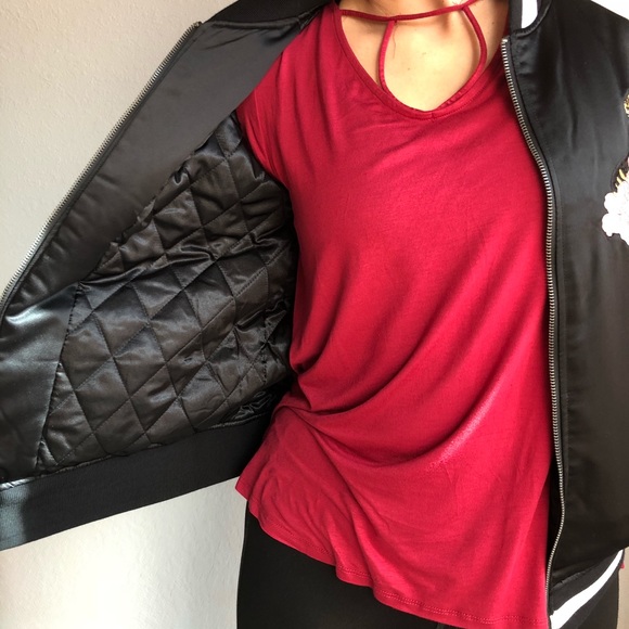 Vans “Souvenir” Satin Jacket-Black/White - Picture 3 of 4